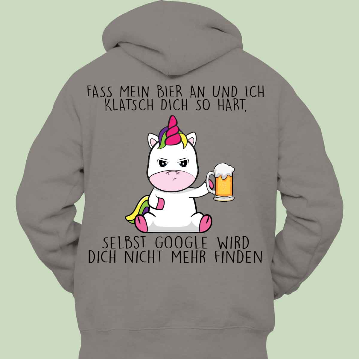 Biergoogle Cute Einhorn - Hoodie Unisex Rückendruck