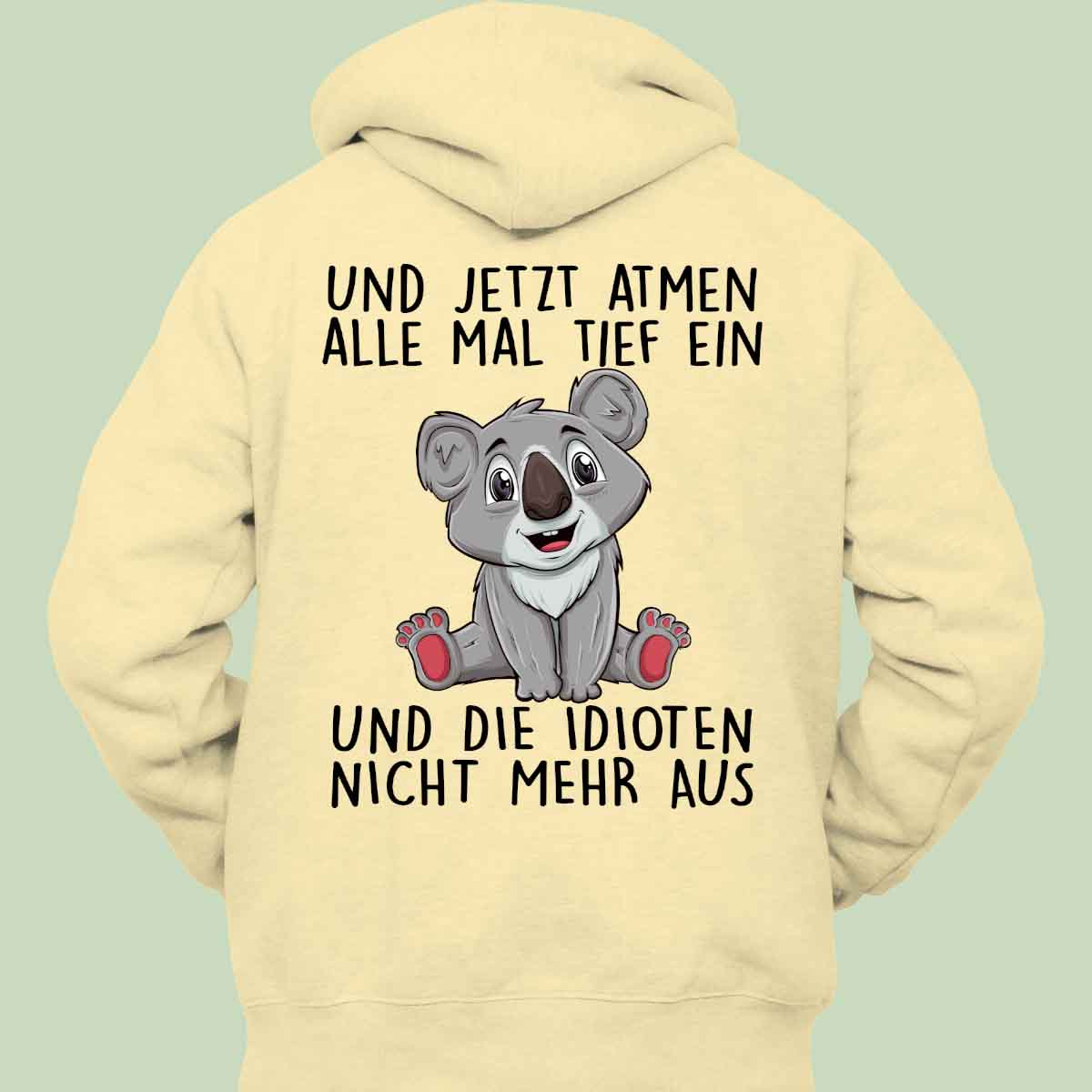 Einatmen Koala - Hoodie Unisex Rückendruck