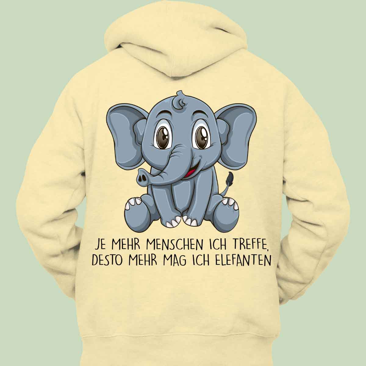 Mag Elefant - Hoodie Unisex Rückendruck