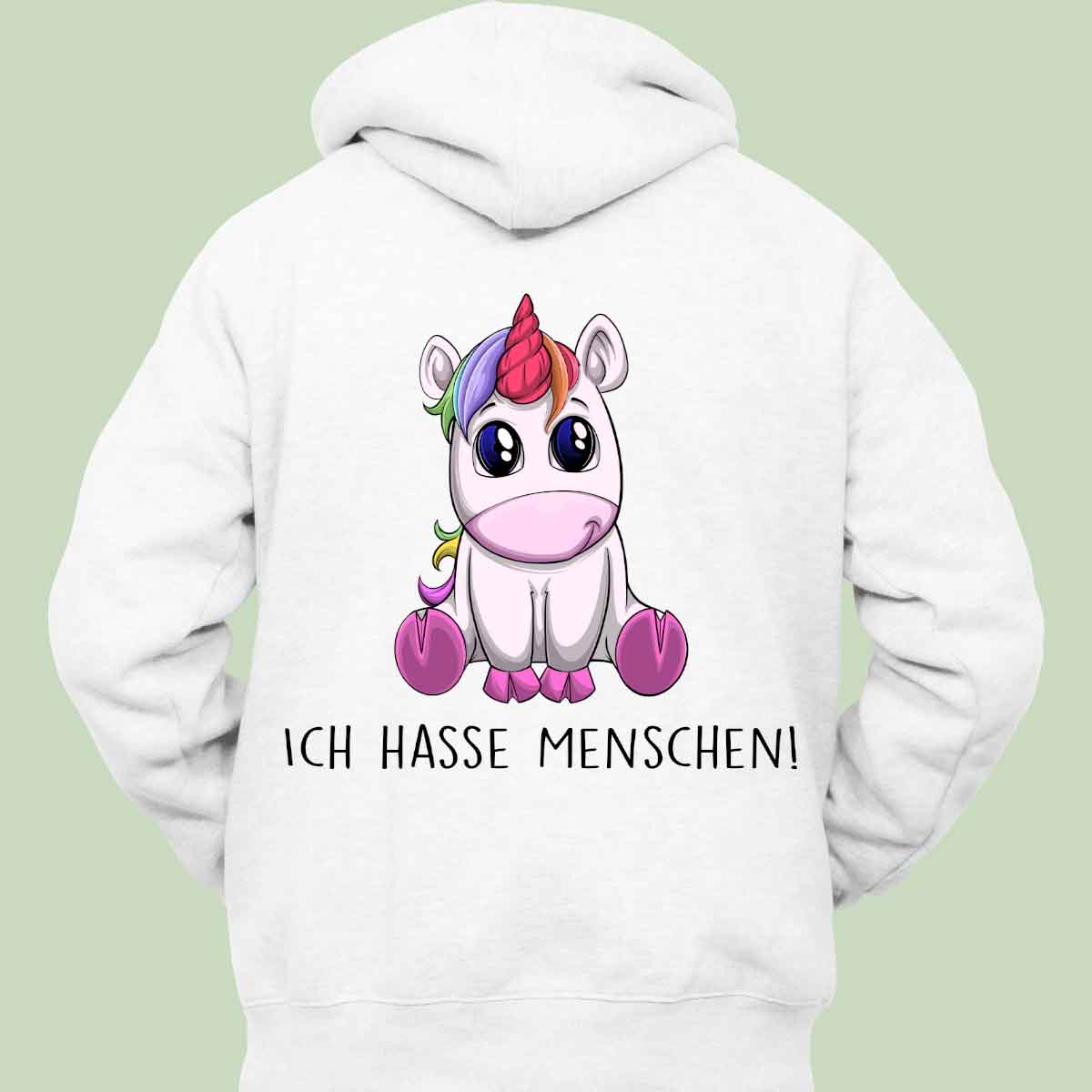Menschenliebe Einhorn - Hoodie Unisex Rückendruck