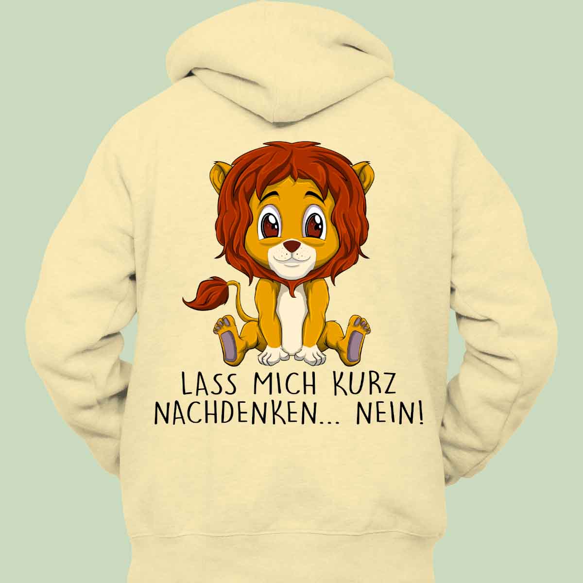Nachdenken Löwe - Hoodie Unisex Rückendruck