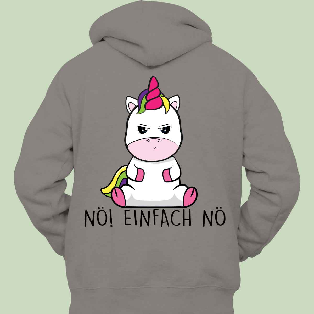 Nö Cute Einhorn - Hoodie Unisex Rückendruck