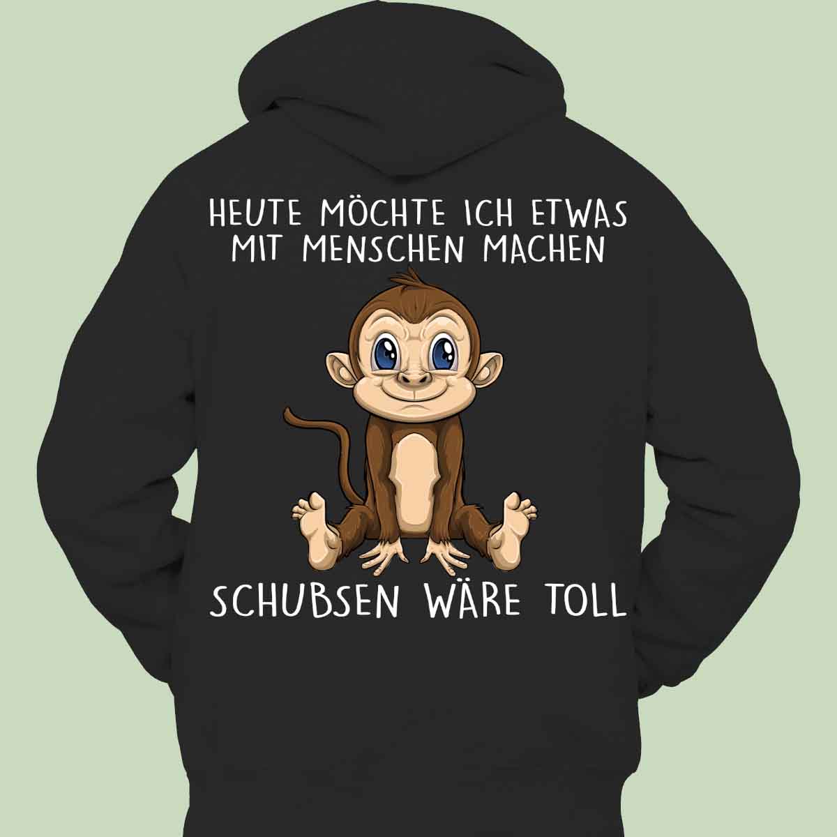 Schubsen Affe - Hoodie Unisex Rückendruck