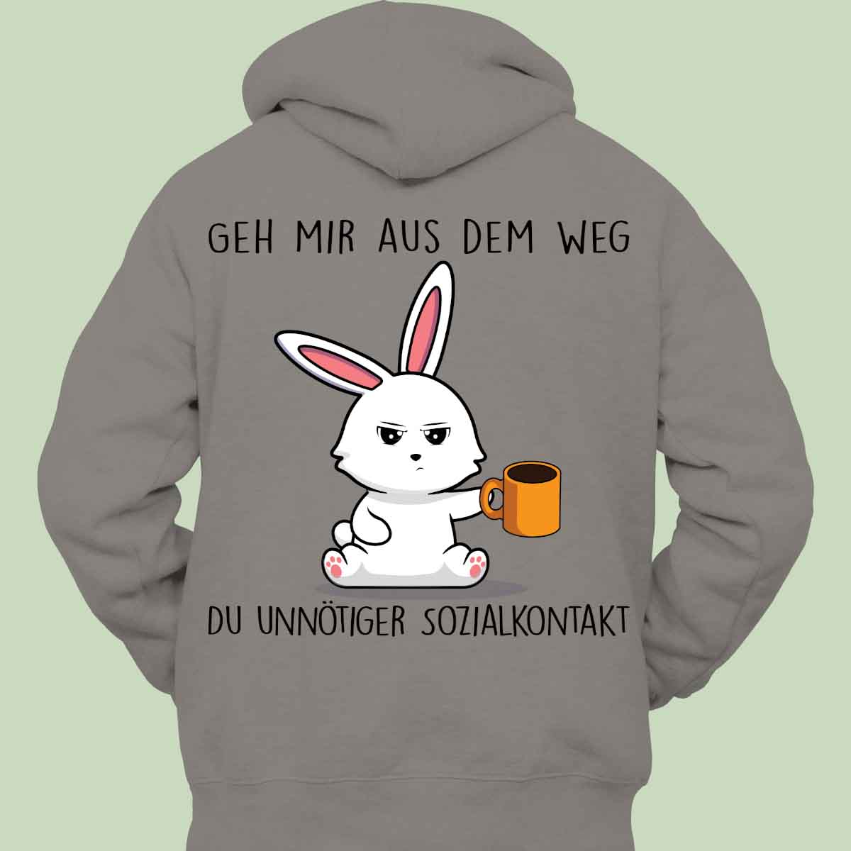 Sozialkontakt Bunny - Hoodie Unisex Rückendruck