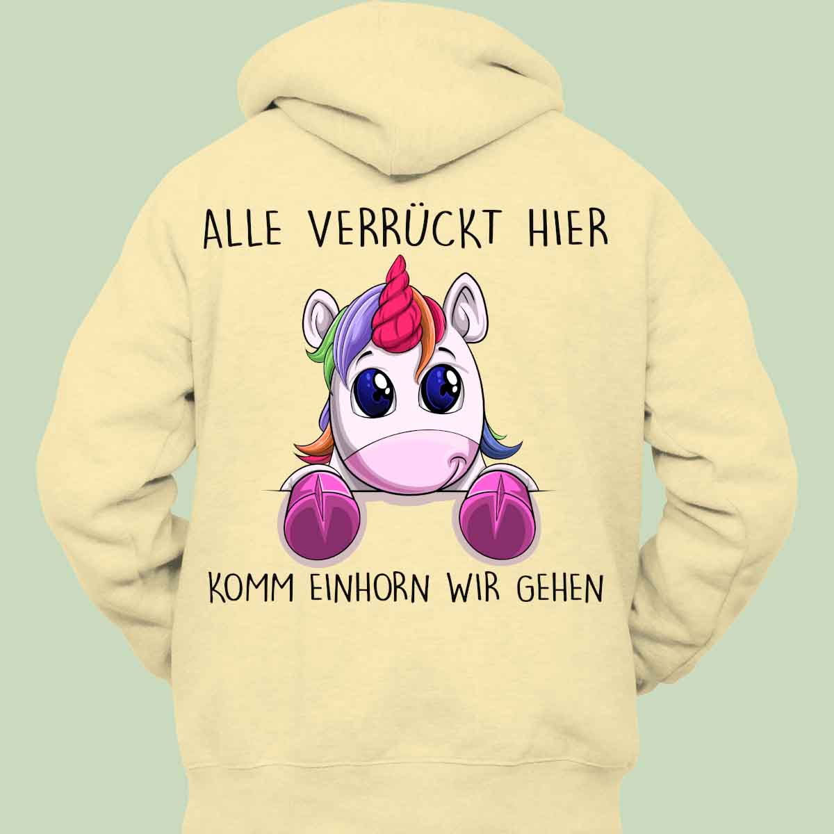 Komm Einhörnchen - Hoodie Unisex Rückendruck