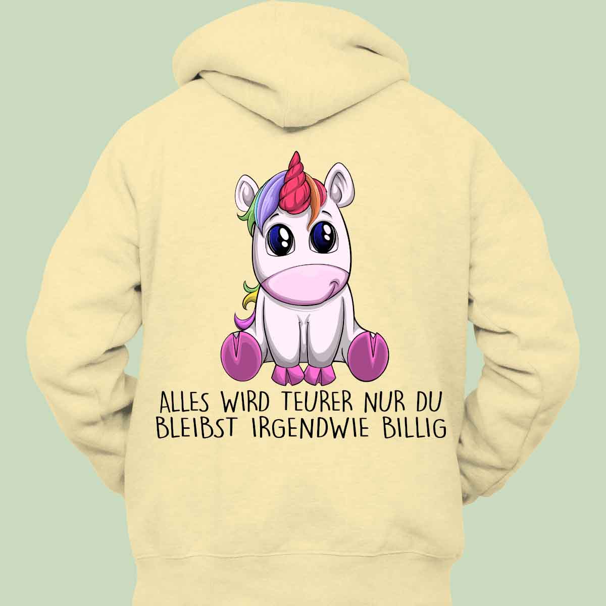 Billig Einhorn - Hoodie Unisex Rückendruck