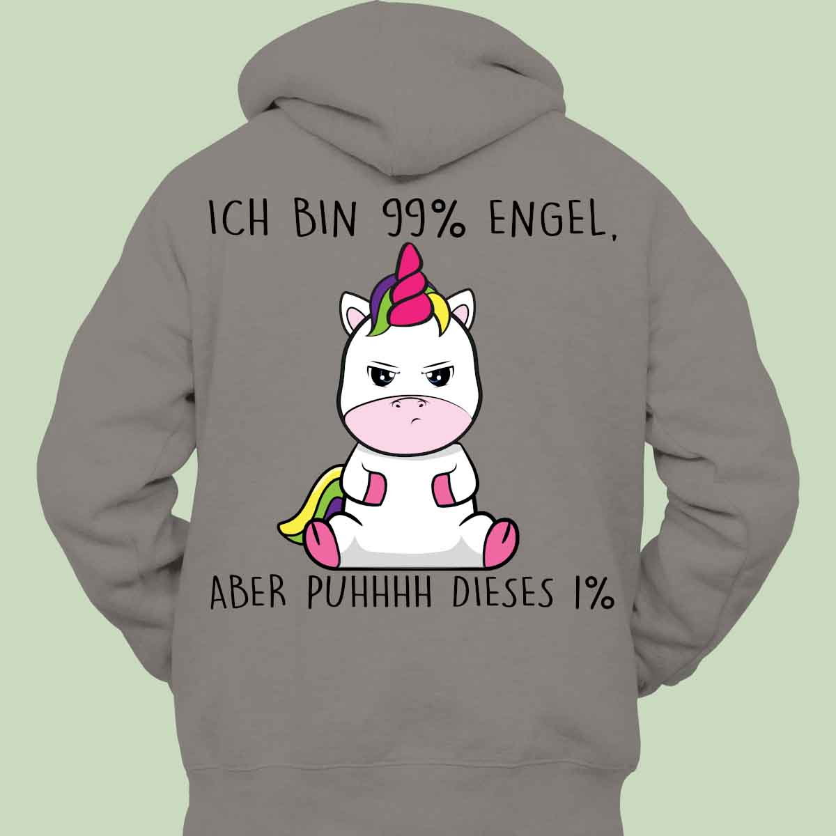 Engel Cute Einhorn - Hoodie Unisex Rückendruck