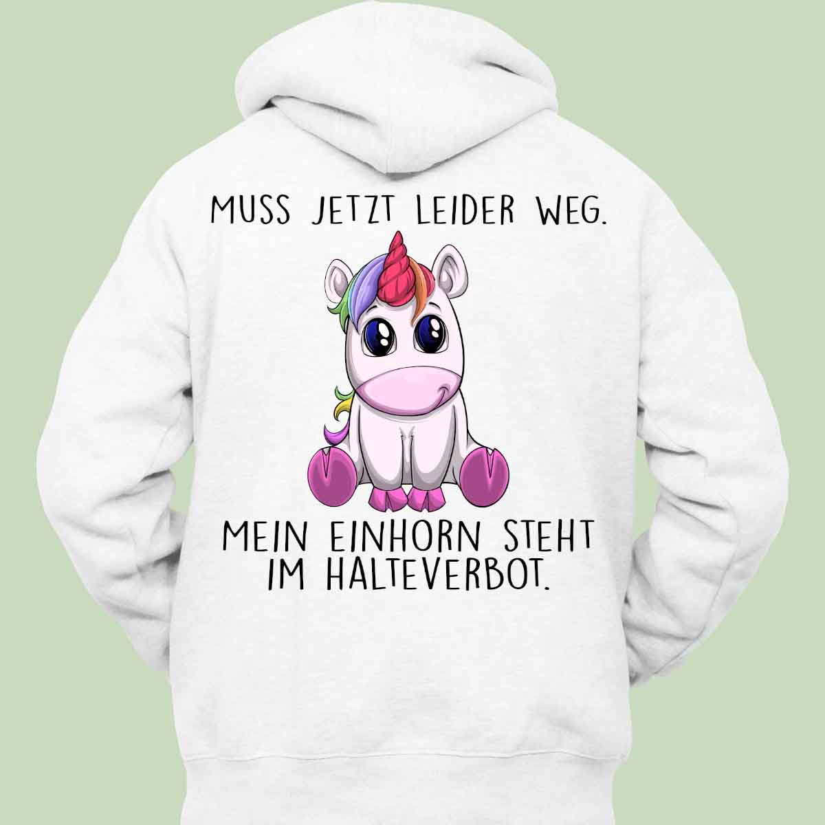 Halteverbot Einhorn - Hoodie Unisex Rückendruck