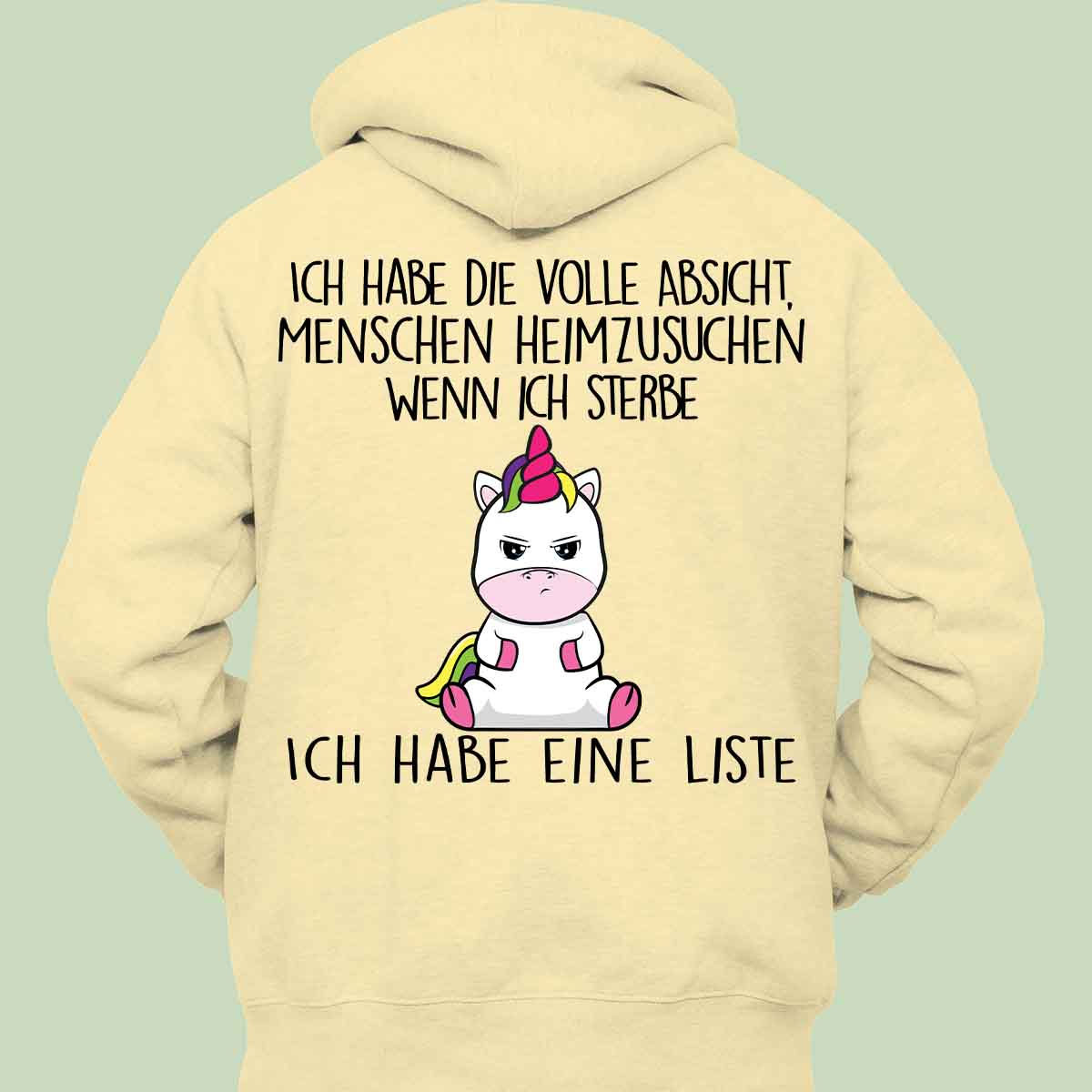 Heimsuchen Cute Einhorn - Hoodie Unisex Rückendruck