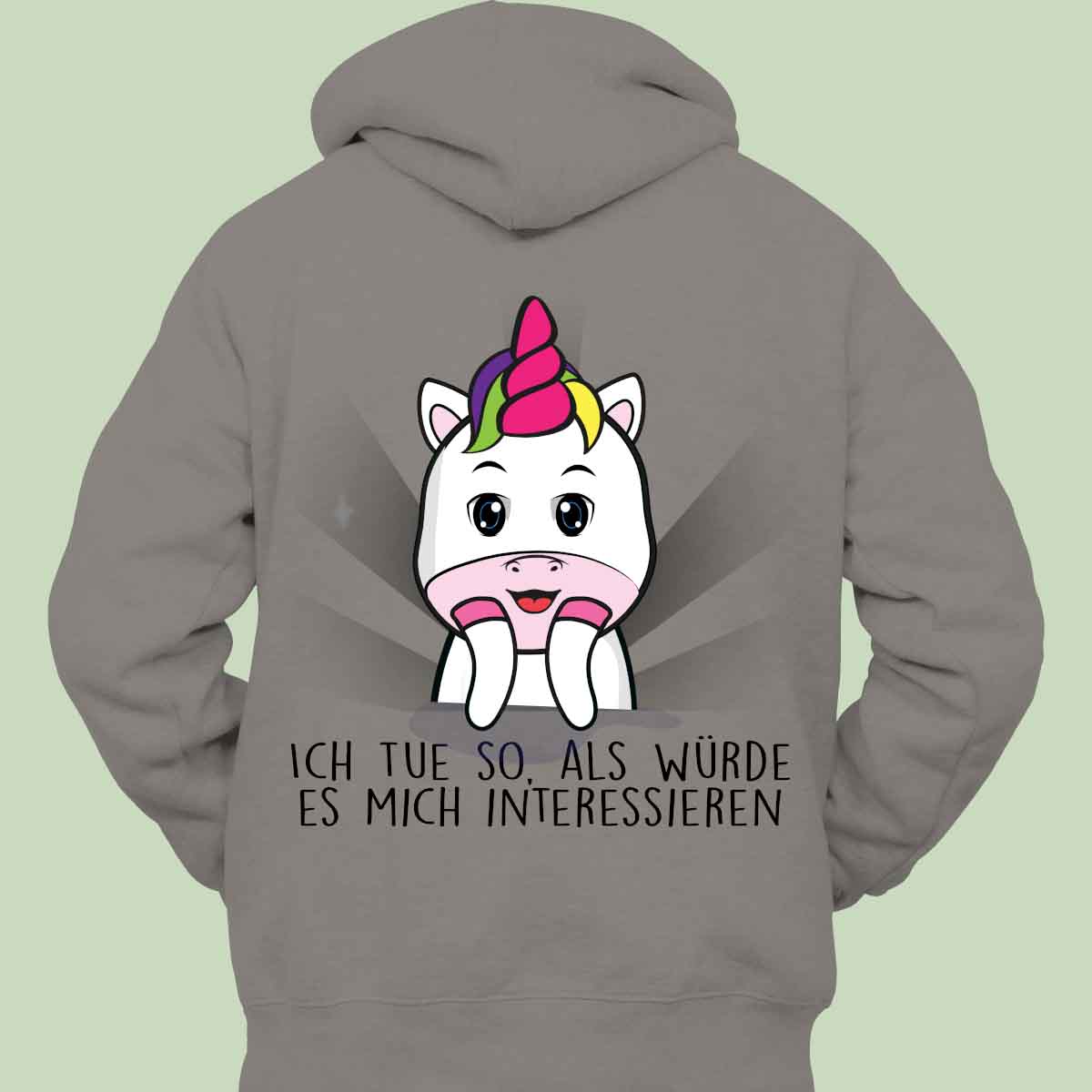 Interessieren Cute Einhorn - Hoodie Unisex Rückendruck
