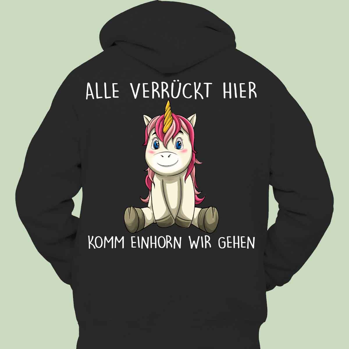 Komm Einhorn 3 - Hoodie Unisex Rückendruck