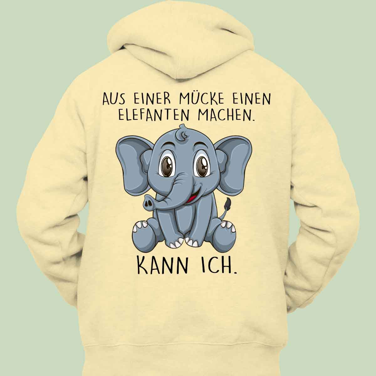 Mücke Elefant - Hoodie Unisex Rückendruck