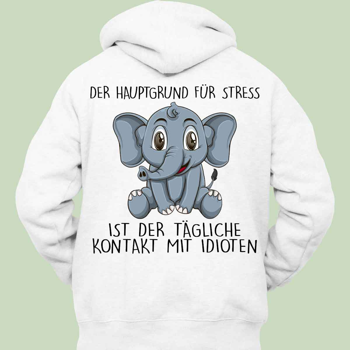 Stress Elefant - Hoodie Unisex Rückendruck