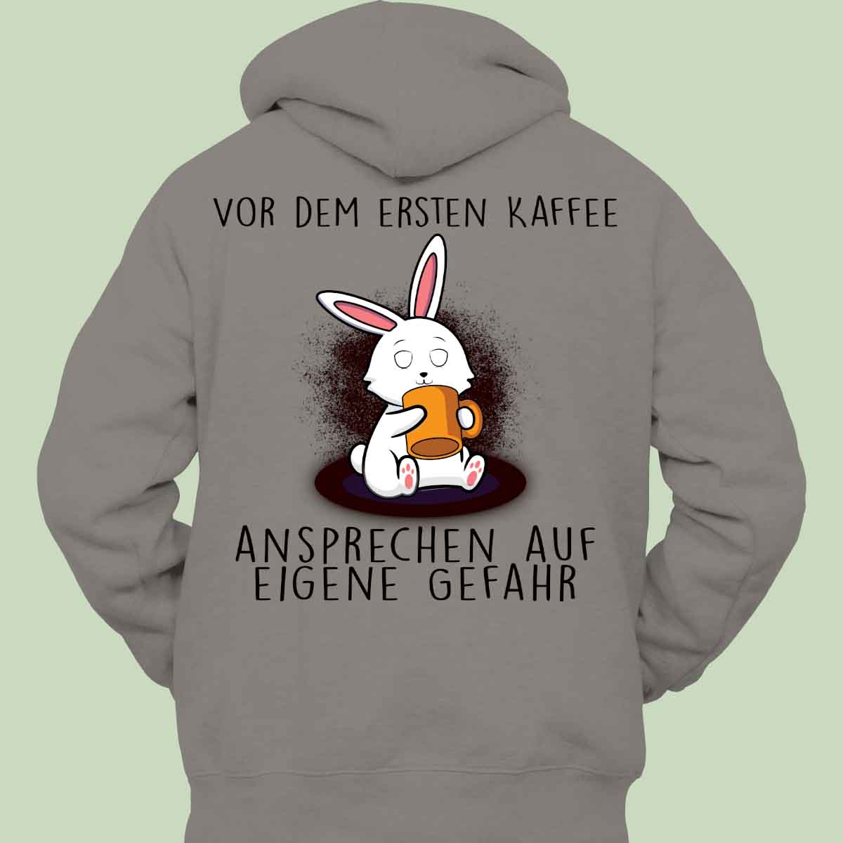 Ansprechen Kaffee Bunny - Hoodie Unisex Rückendruck