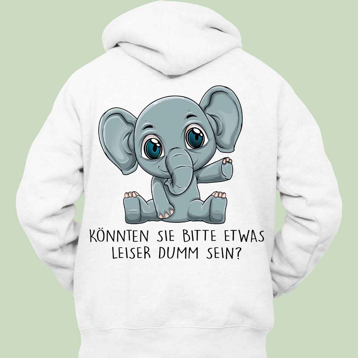 Leise Baby Elefant - Hoodie Unisex Rückendruck