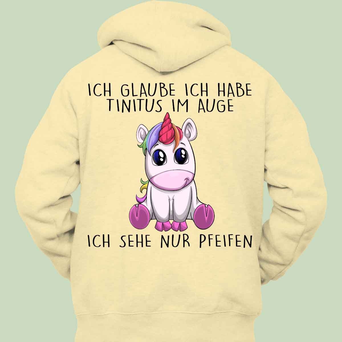 Pfeifen Einhorn - Hoodie Unisex Rückendruck