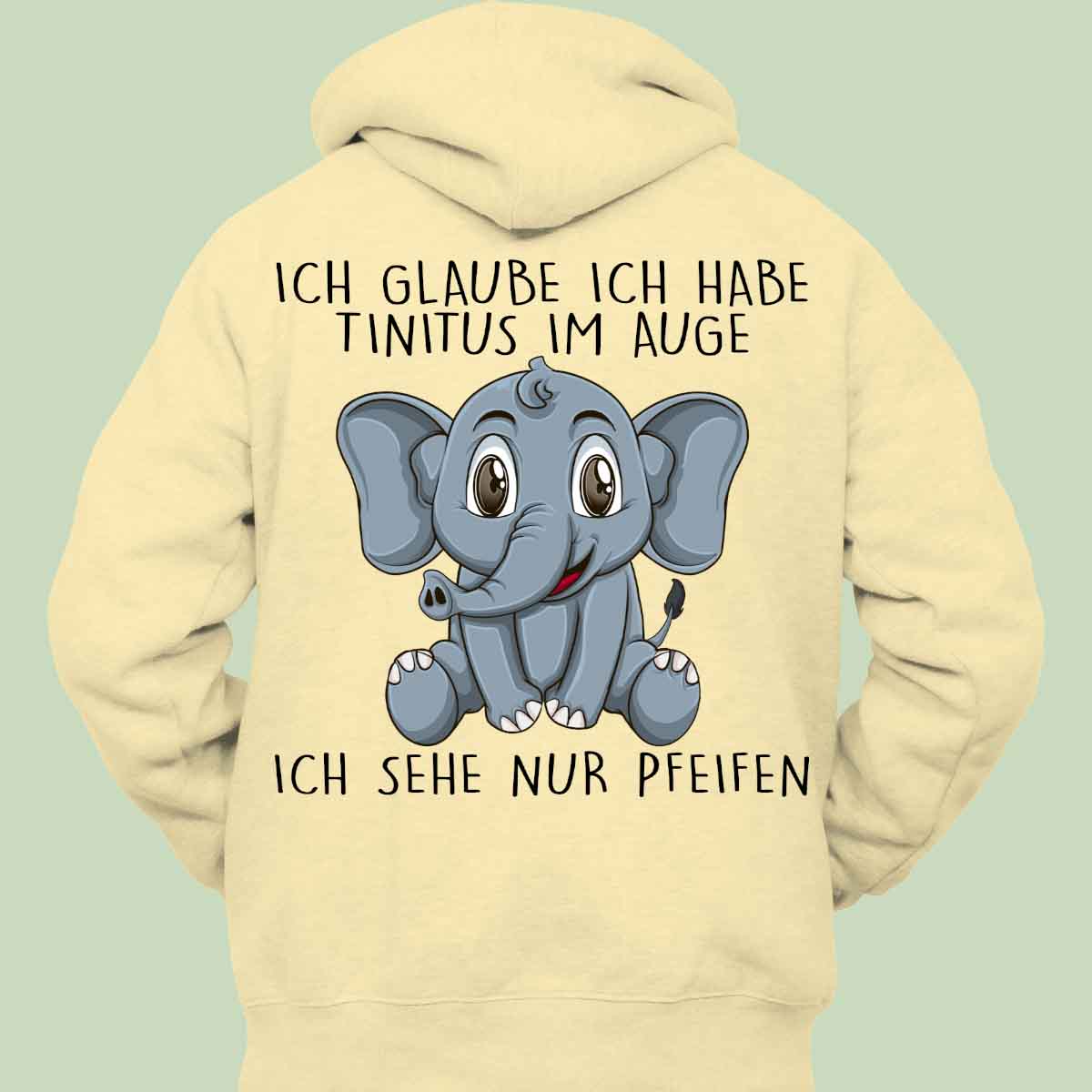 Pfeifen Elefant - Hoodie Unisex Rückendruck