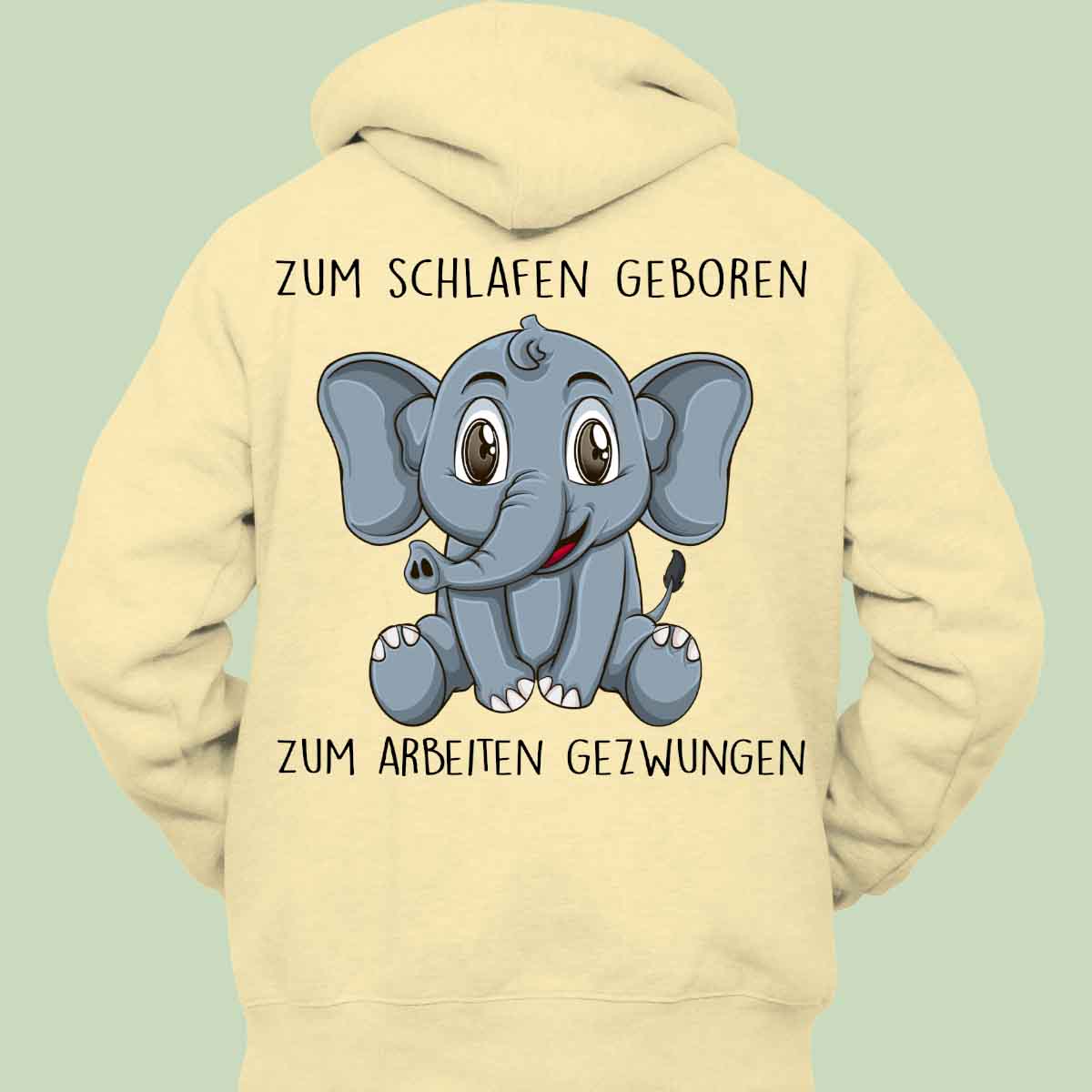 Schlafen Elefant - Hoodie Unisex Rückendruck