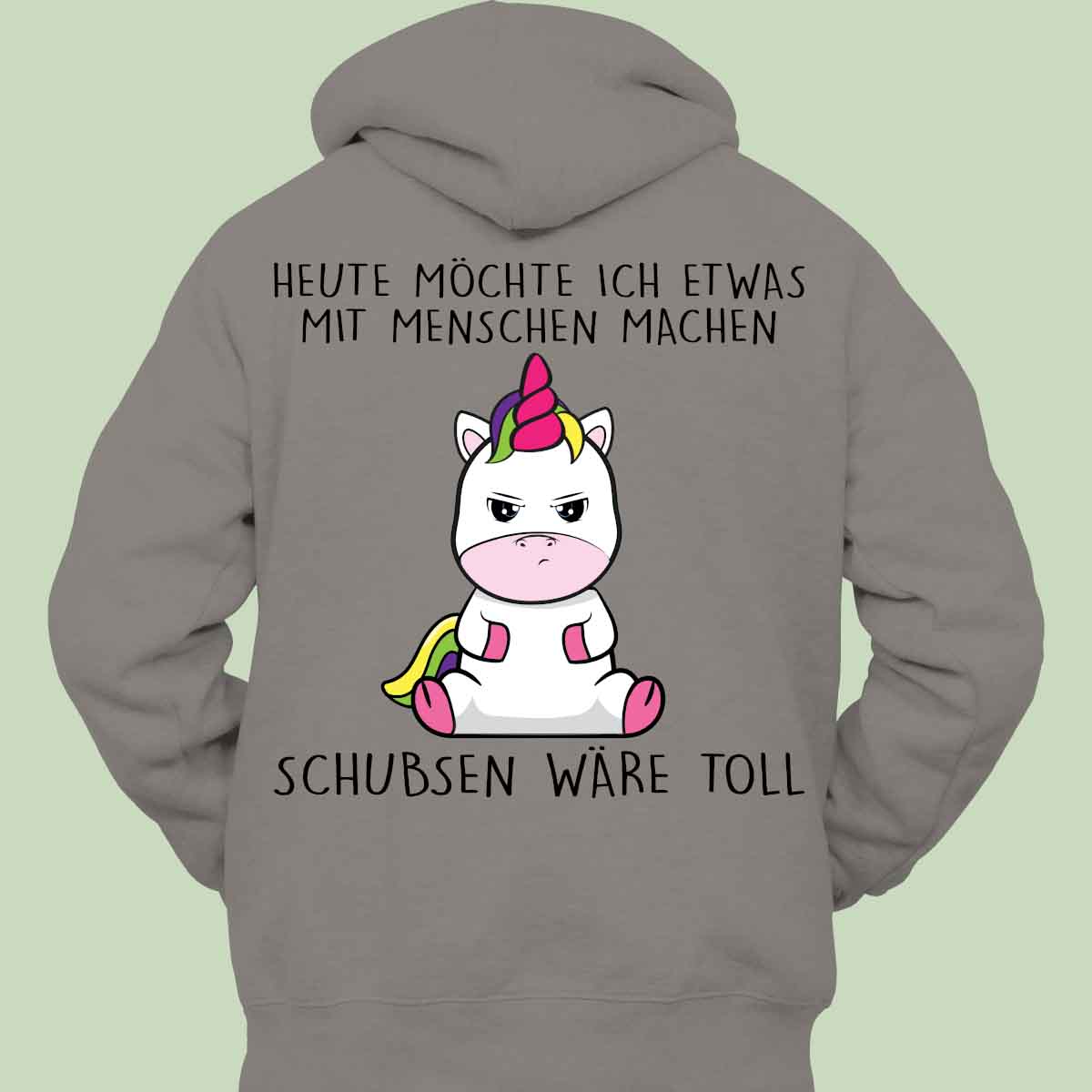 Schubsen Cute Einhorn - Hoodie Unisex Rückendruck