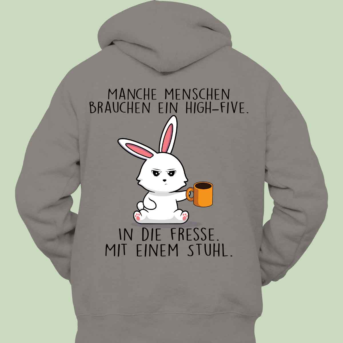 High-Five Bunny - Hoodie Unisex Rückendruck