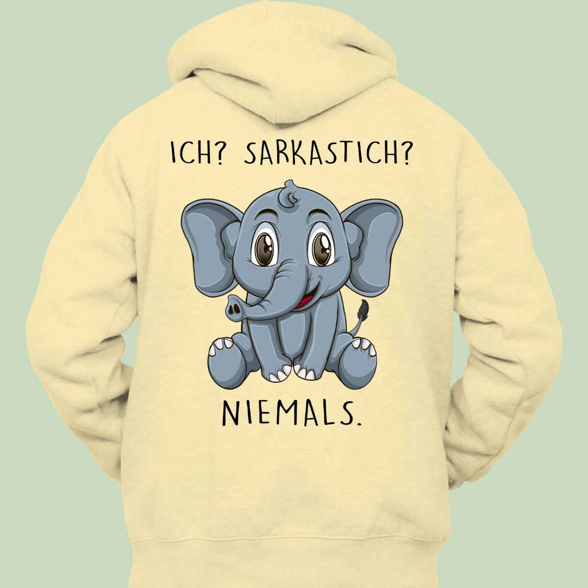 Sarkastisch Elefant - Hoodie Unisex Rückendruck