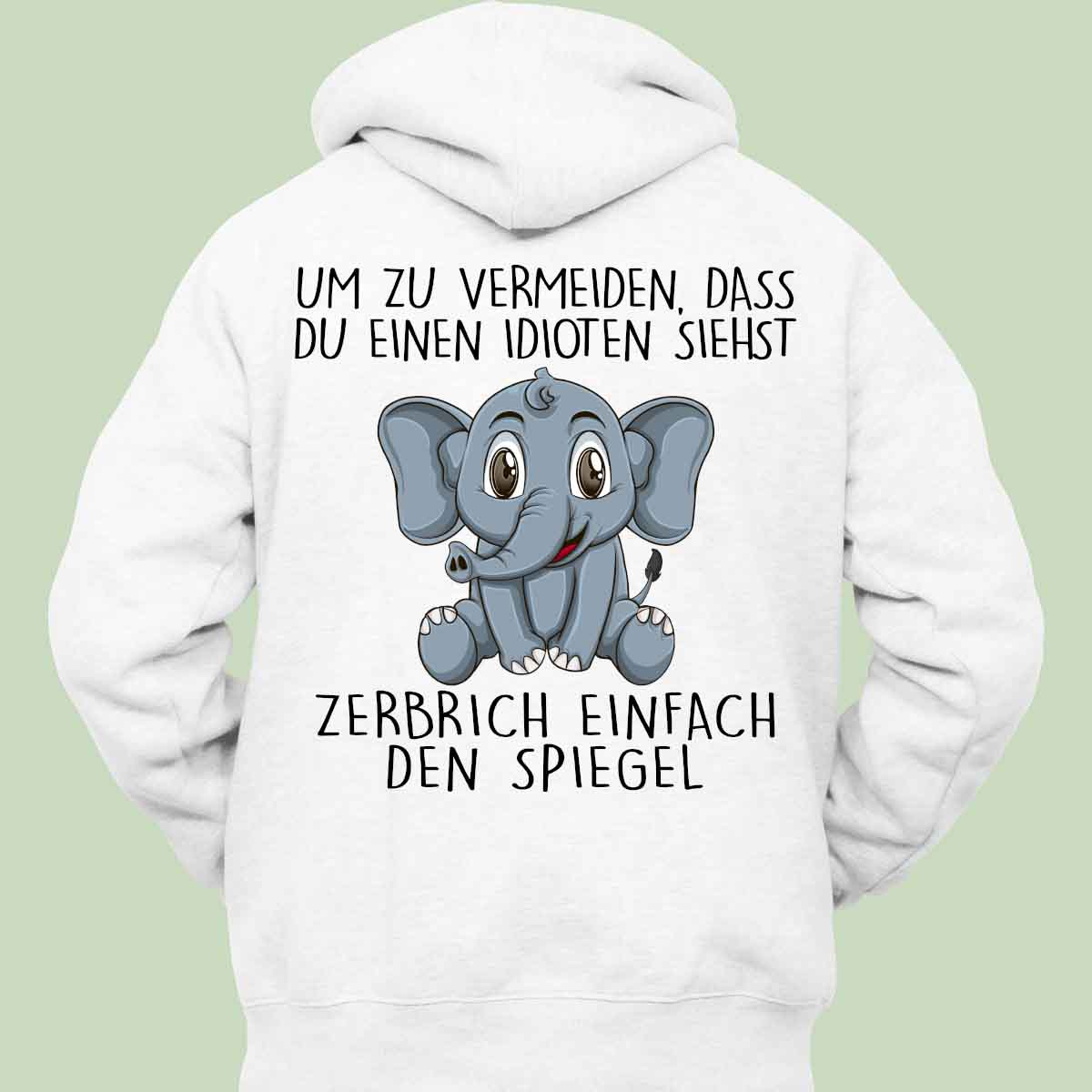 Spiegel Elefant - Hoodie Unisex Rückendruck