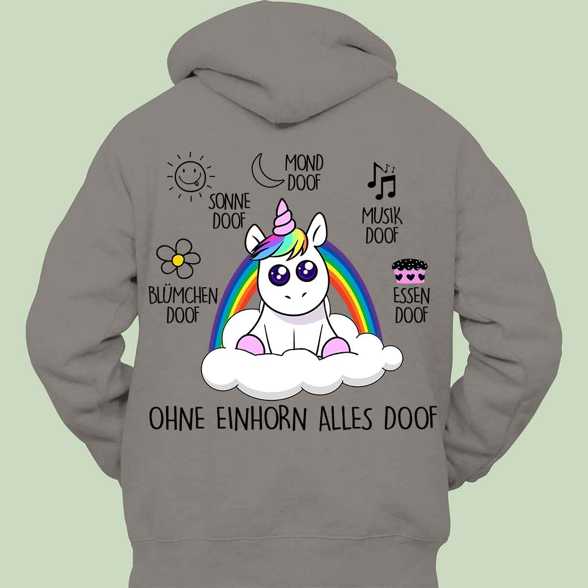 Alles Doof Einhorn - Hoodie Unisex Rückendruck