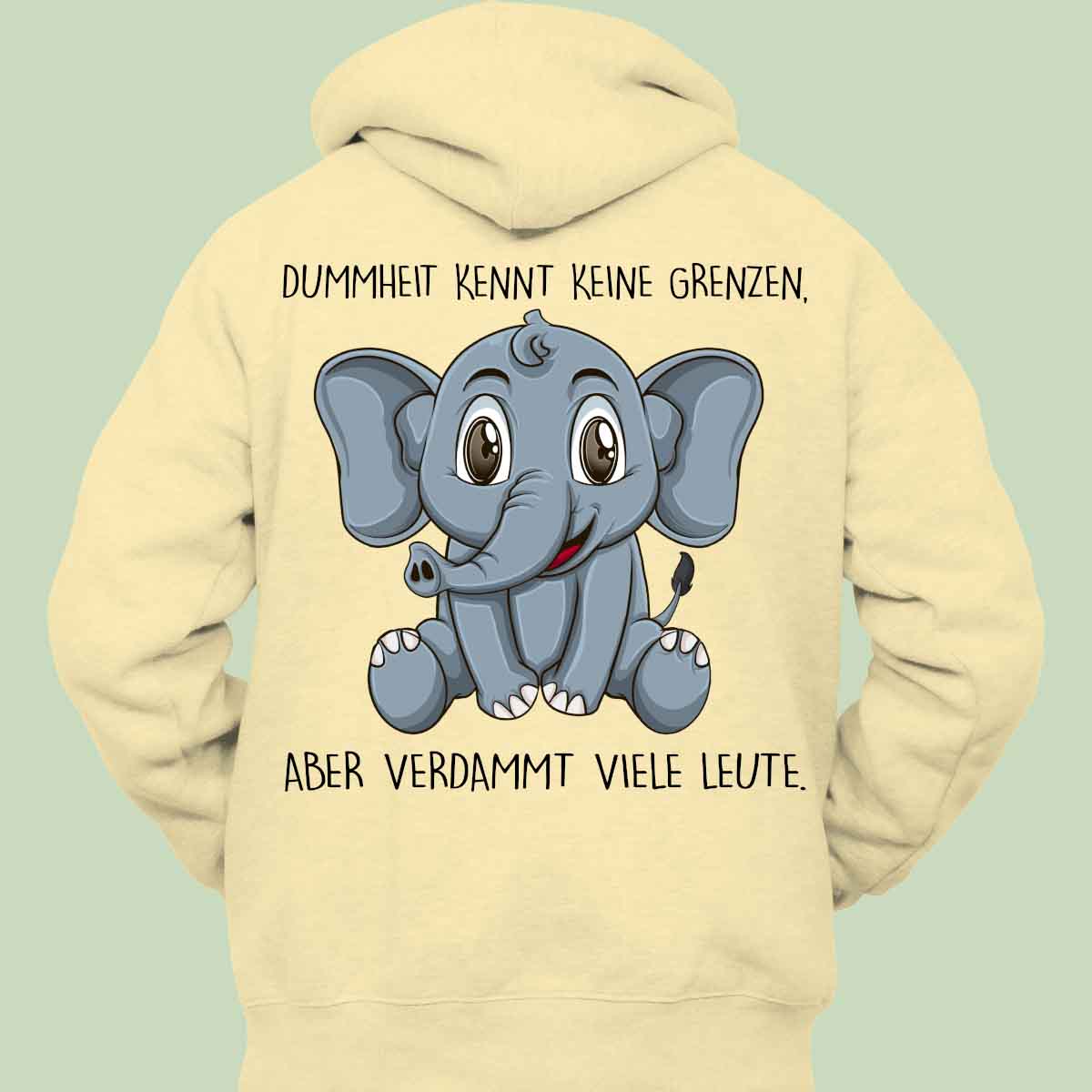 Dummheit Elefant - Hoodie Unisex Rückendruck