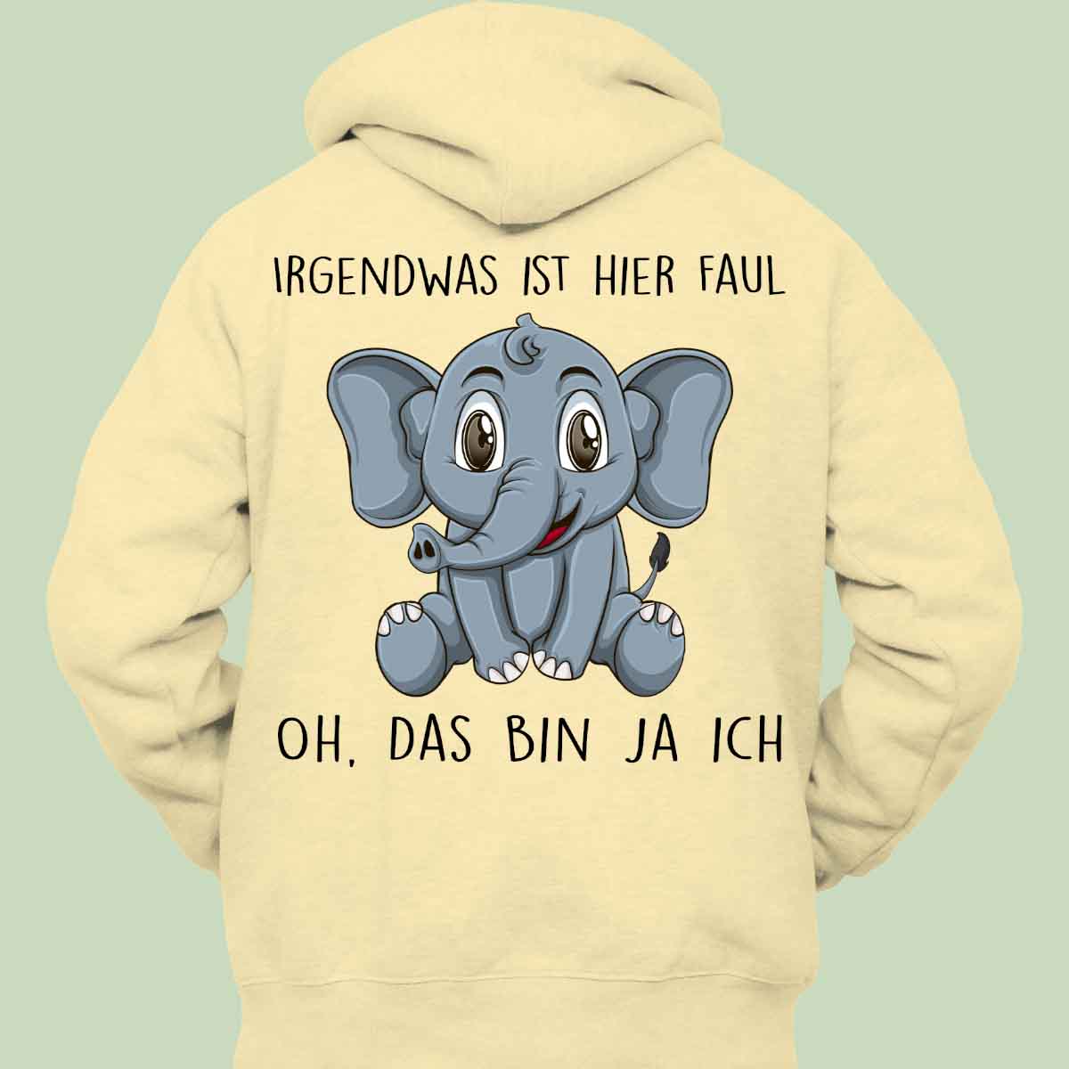 Faul Elefant - Hoodie Unisex Rückendruck