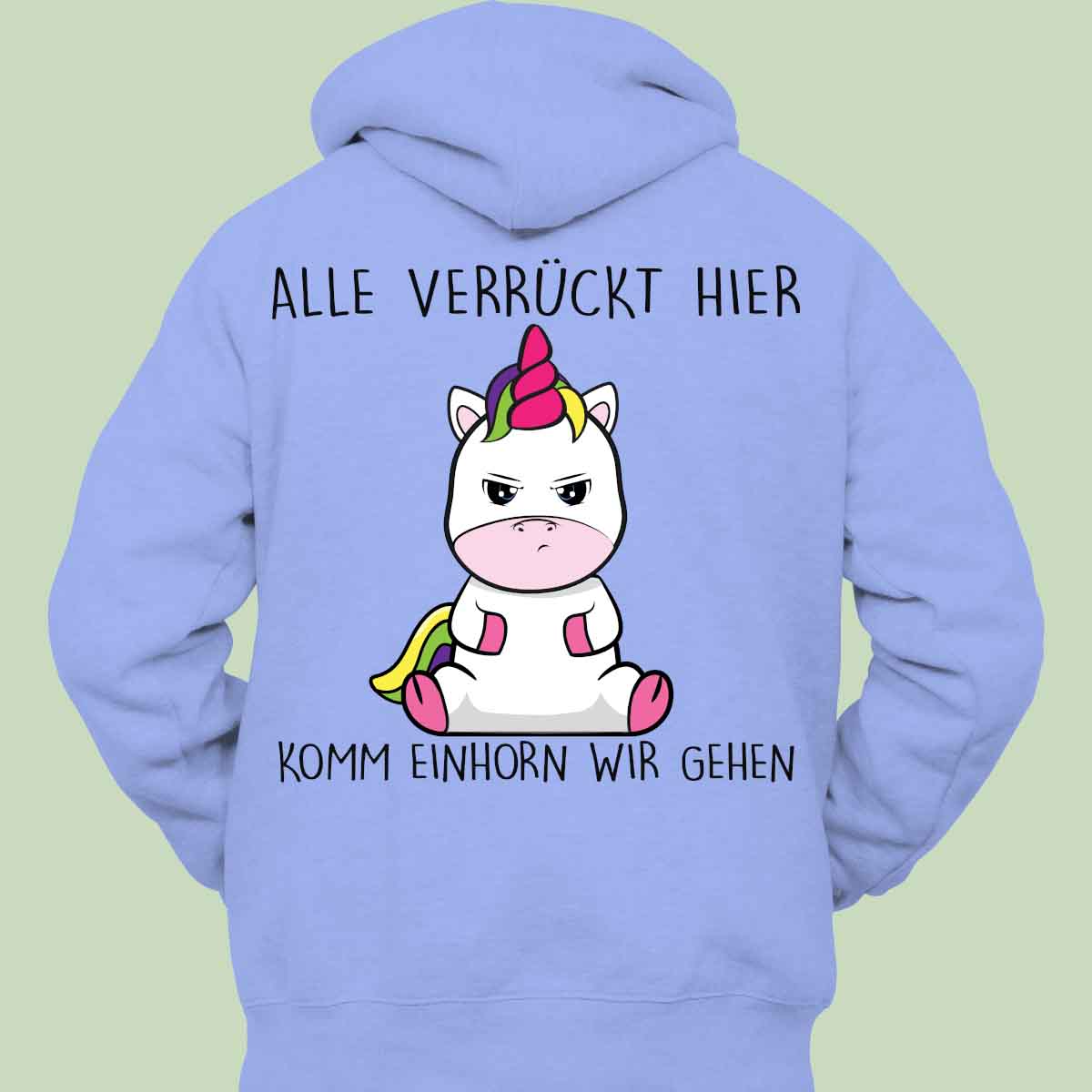 Komm Cute Einhorn - Hoodie Unisex Rückendruck