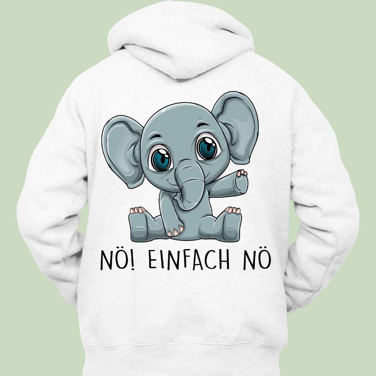 Nö! Baby Elefant - Hoodie Unisex Rückendruck