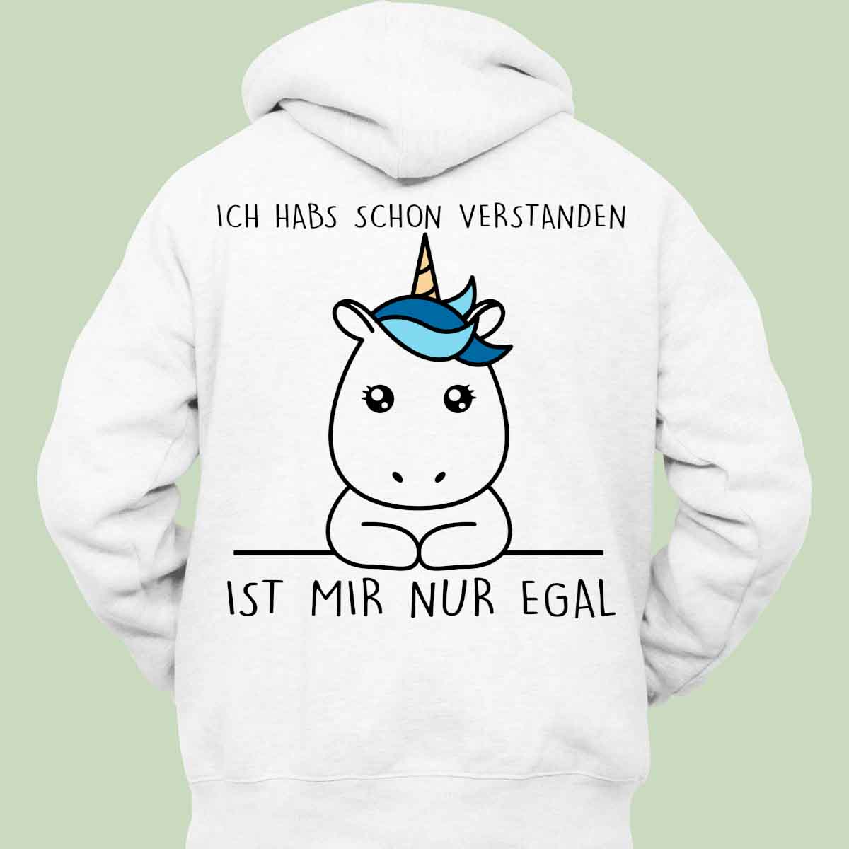 Verstanden Simple Einhorn - Hoodie Unisex Rückendruck