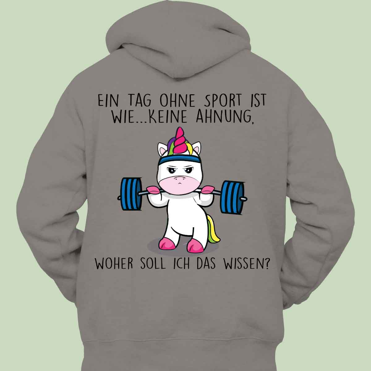 Ohne Sport Cute Einhorn - Hoodie Unisex Rückendruck