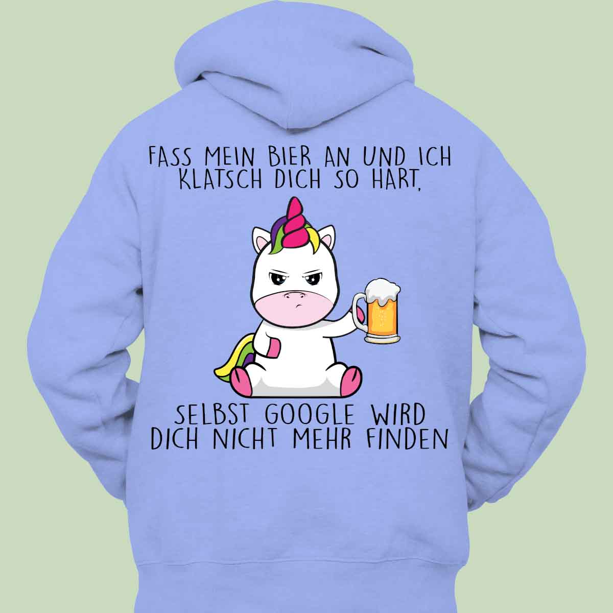Biergoogle Cute Einhorn - Hoodie Unisex Rückendruck