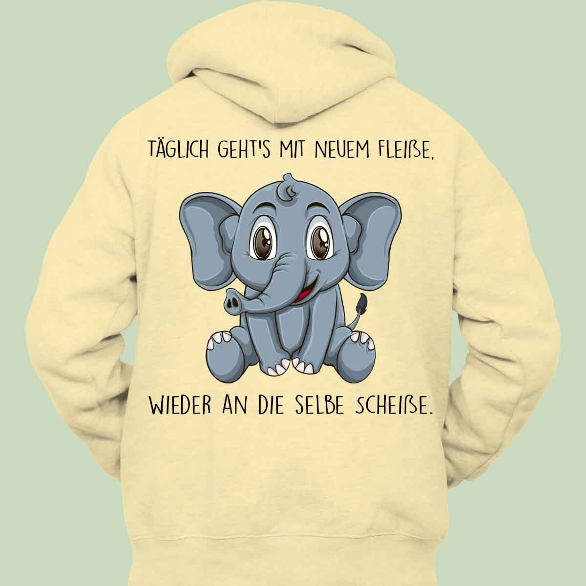 Fleißig Elefant - Hoodie Unisex Rückendruck