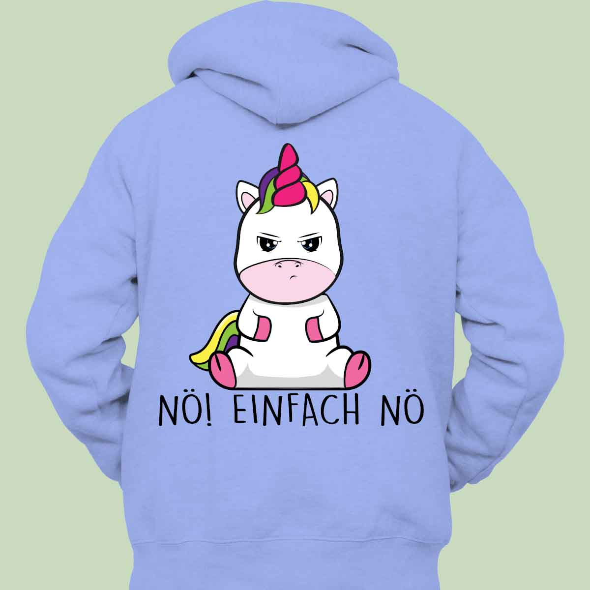 Nö Cute Einhorn - Hoodie Unisex Rückendruck