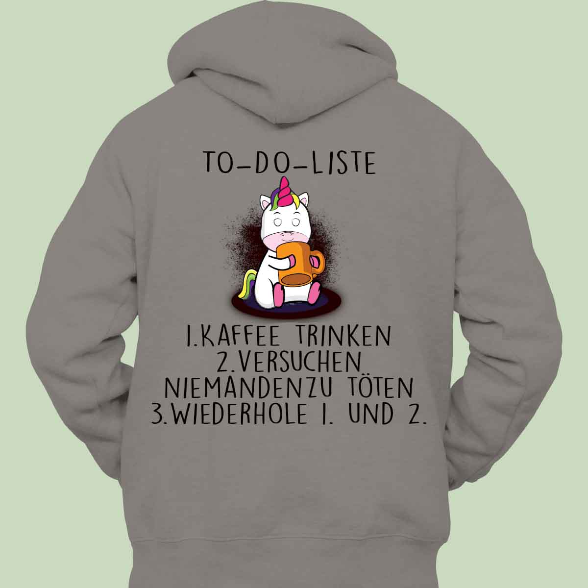 To-Do Cute Einhorn - Hoodie Unisex Rückendruck
