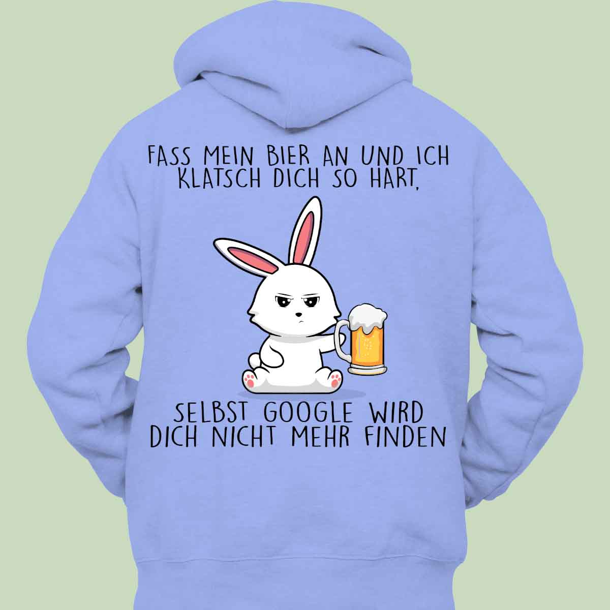 Biergoogle Bunny - Hoodie Unisex Rückendruck