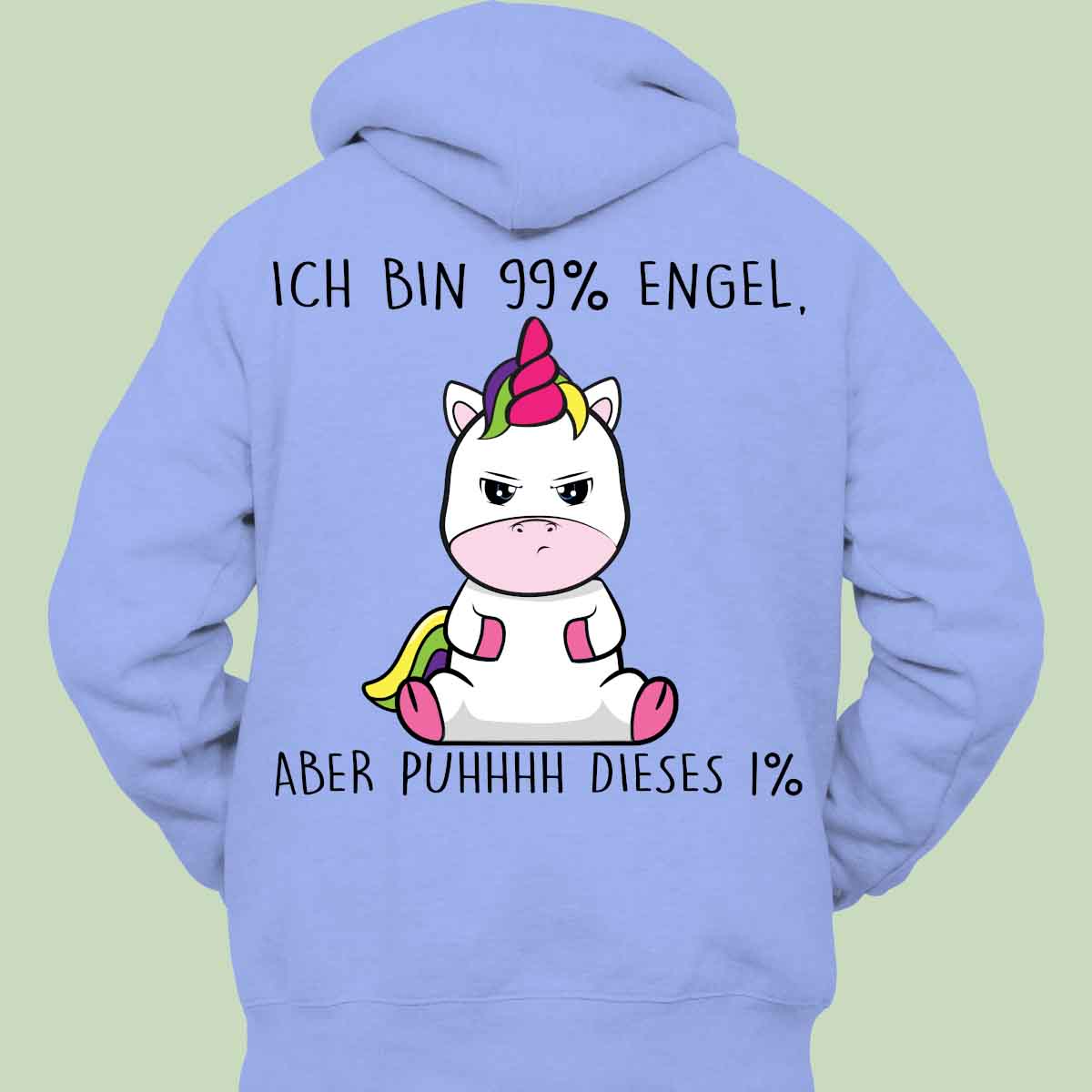 Engel Cute Einhorn - Hoodie Unisex Rückendruck