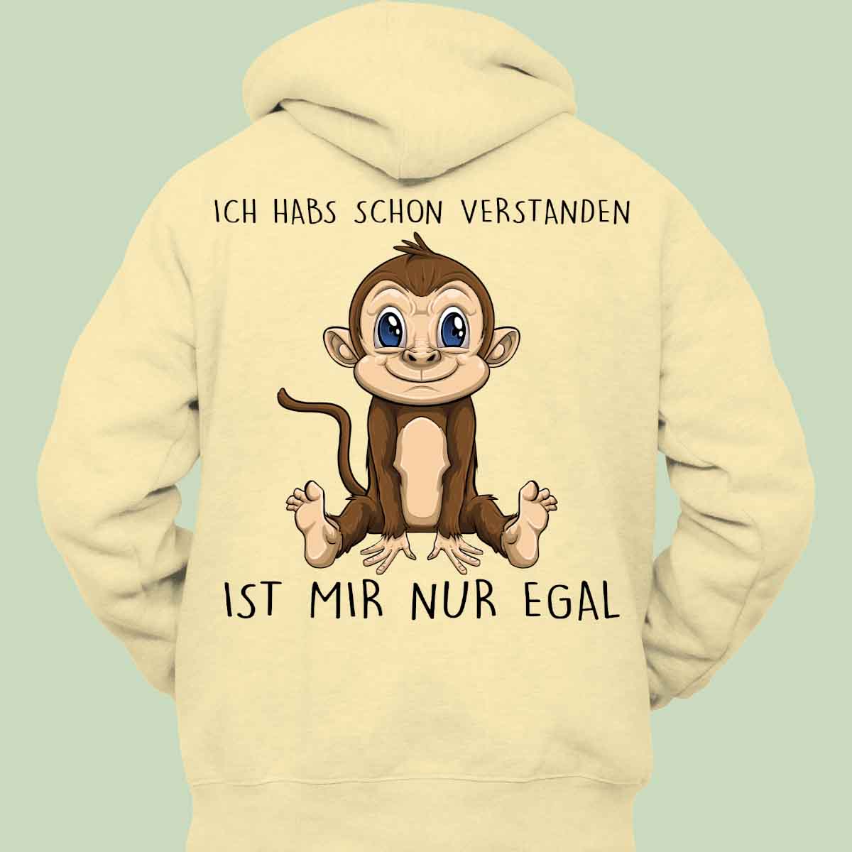 Verstanden Affe - Hoodie Unisex Rückendruck