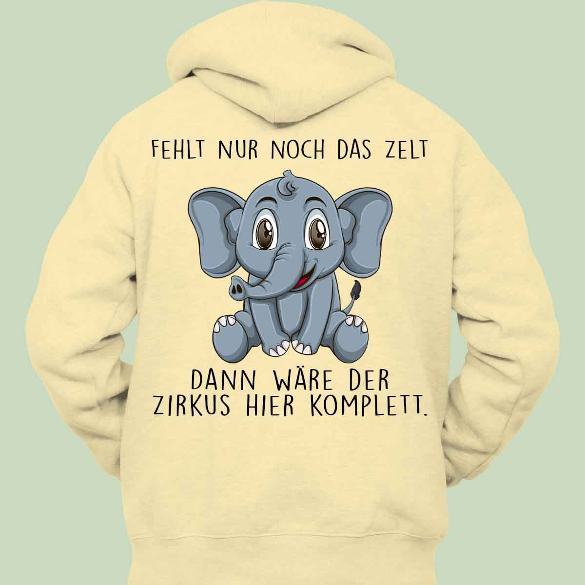 Zirkus Elefant - Hoodie Unisex Rückendruck