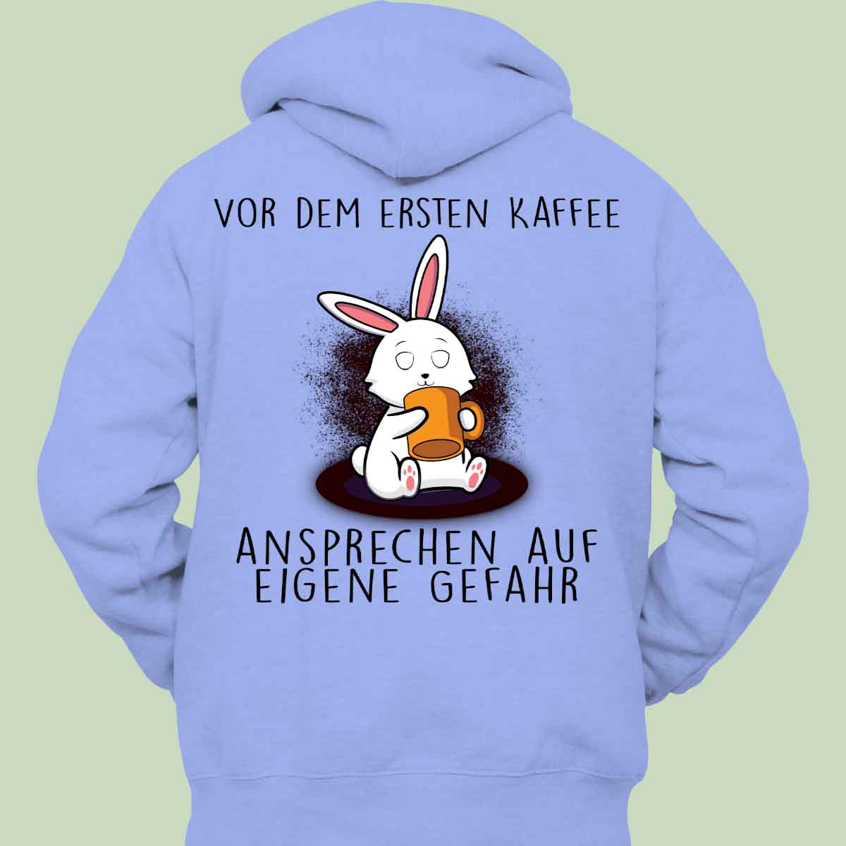 Ansprechen Kaffee Bunny - Hoodie Unisex Rückendruck