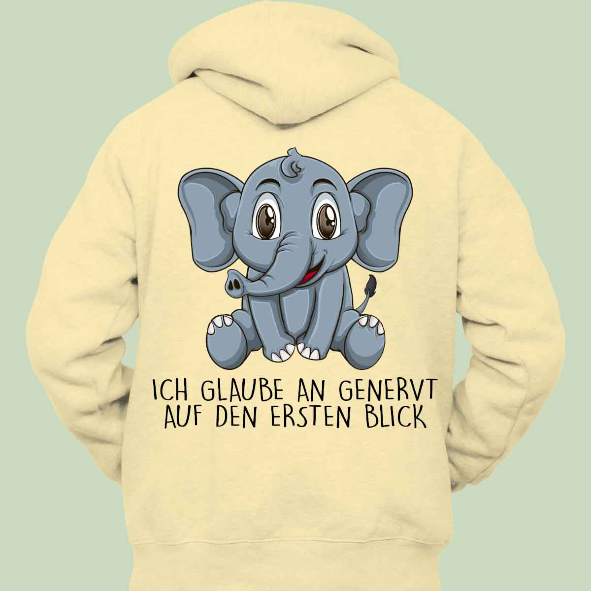 Genervt Elefant - Hoodie Unisex Rückendruck
