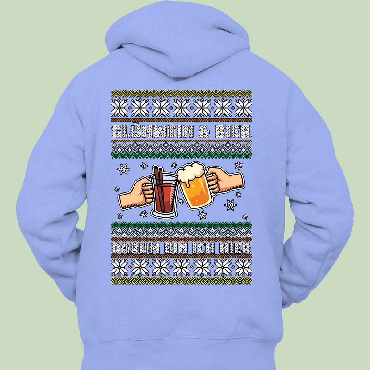 Glühwein und Bier - Hoodie Unisex Rückendruck