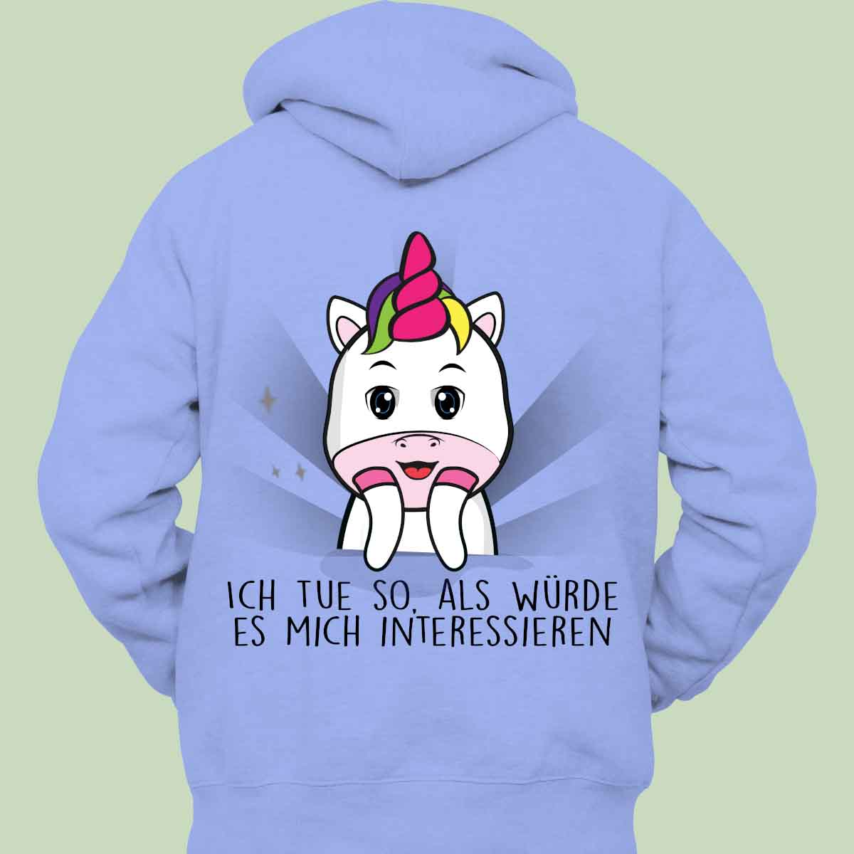 Interessieren Cute Einhorn - Hoodie Unisex Rückendruck