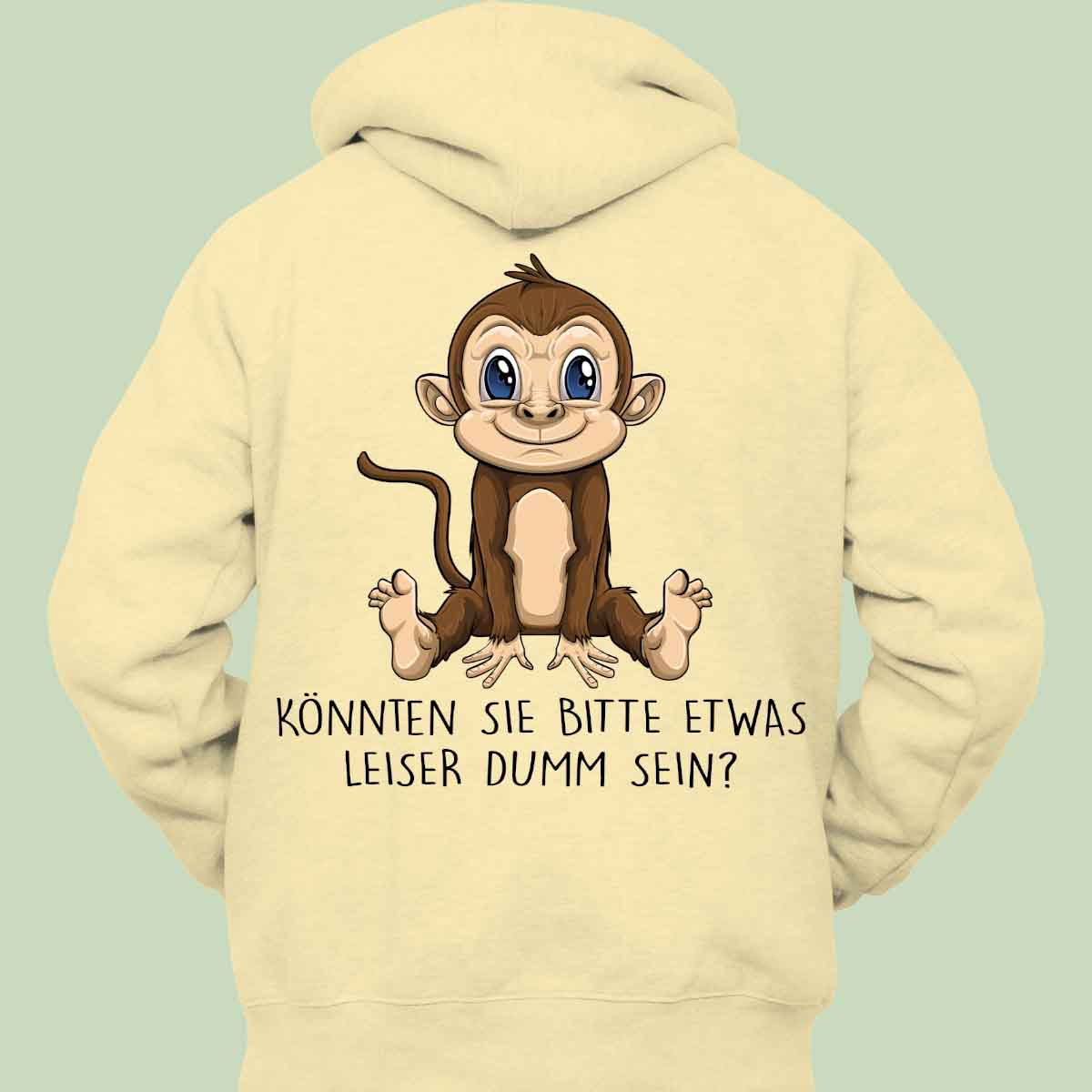 Leise Affe - Hoodie Unisex Rückendruck