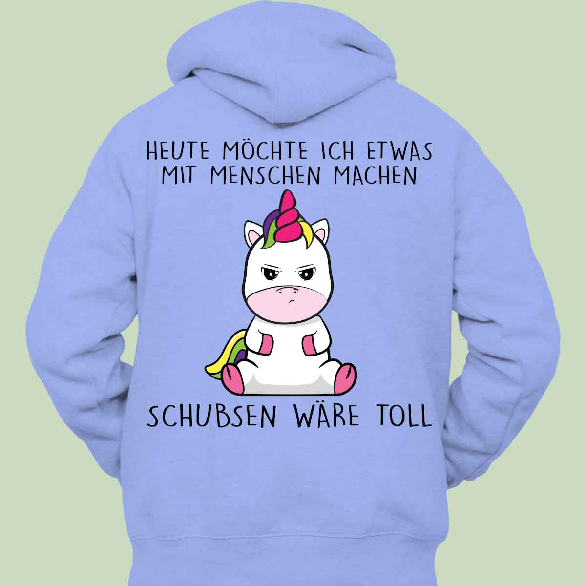 Schubsen Cute Einhorn - Hoodie Unisex Rückendruck