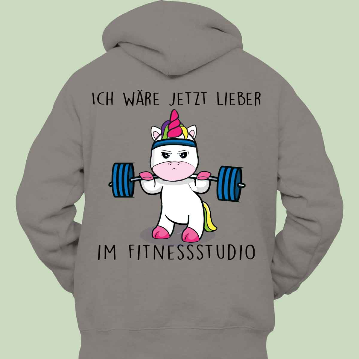 Fitnessstudio Cute Einhorn - Hoodie Unisex Rückendruck