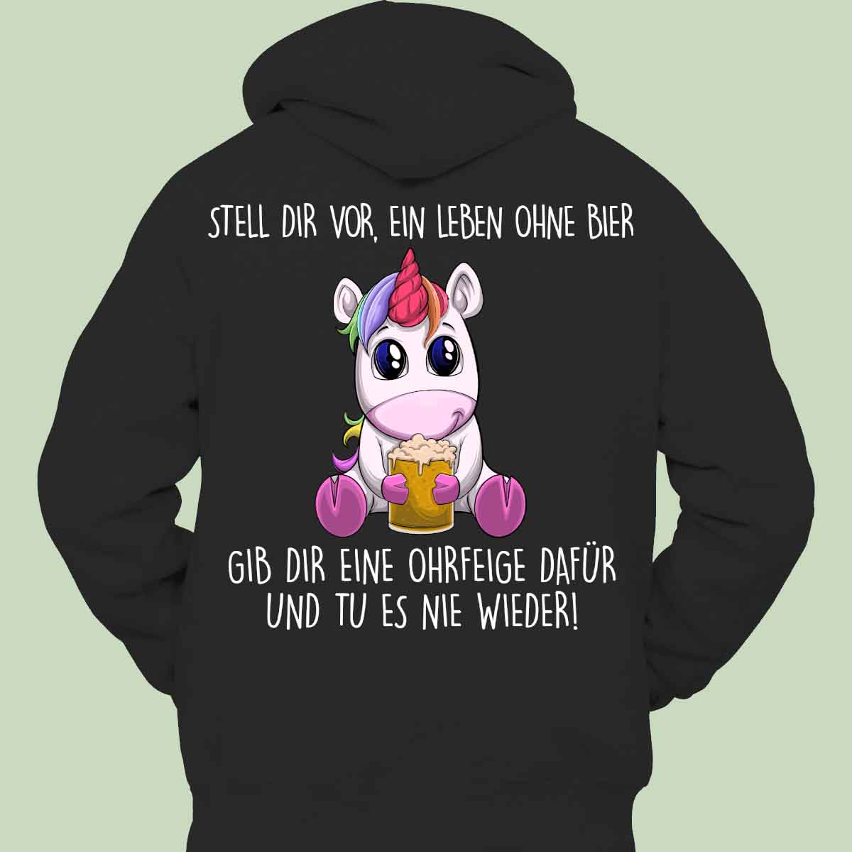 Ohrfeige Einhorn - Hoodie Unisex Rückendruck