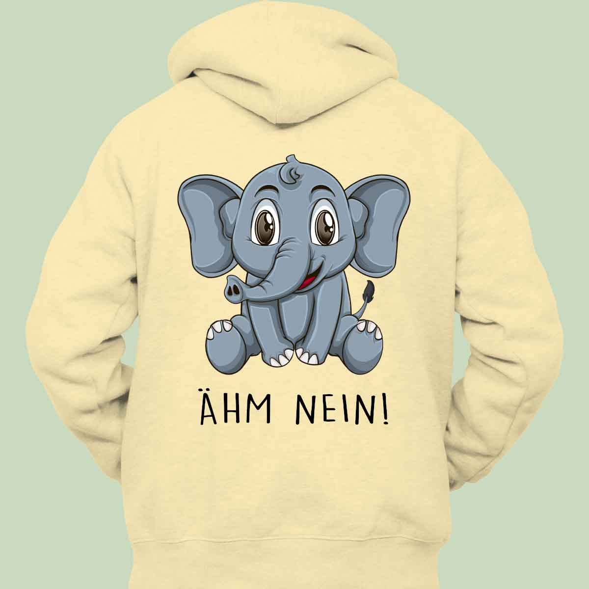 Ähm Nein! Elefant - Hoodie Unisex Rückendruck